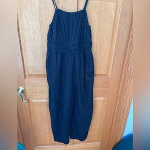 Old navy linen blend Black Spaghetti-Strap Jumpsuit